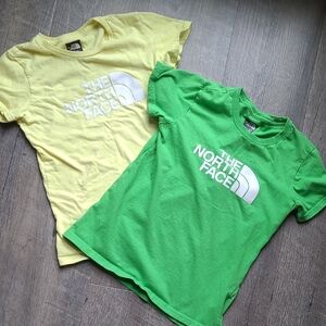 The North Face Kids' Green and Yellow Girls T-Shirts 7/8 Small